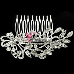 Accesoriu modern pentru decor par CA014RR Argintiu cu cristale 